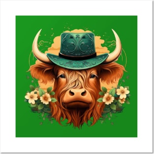 St Patrick's Day Highland Cow Posters and Art